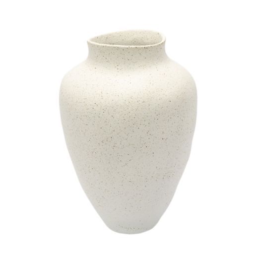 Vaso Em Ceramica Branco Texturizado P 36160 SR11008