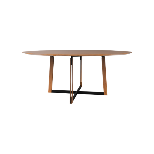Mesa De Jantar Grian Redonda Base Mix Tampo Vidro Laqueado