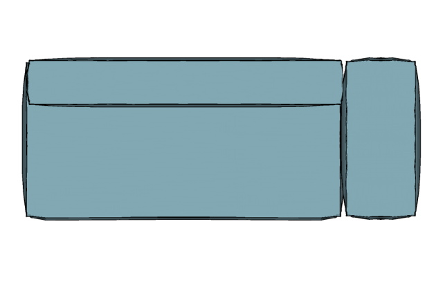 Modulo Sofá Modular Ponta Esquerda Braço Largo - PEBL10 2,47 X 0,99 X 0,76H